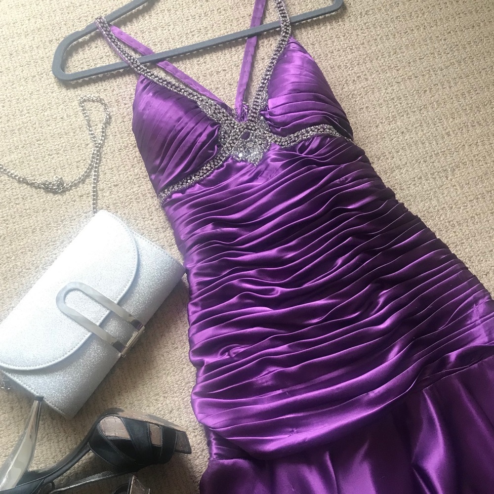 Chicas satin purple nightgown dress